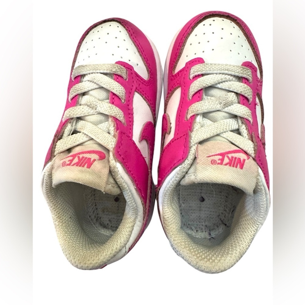 Nike Dunk Low Laser Fuchsia Pink Barbie Toddler Sneakers 6C - Picture 2 of 8